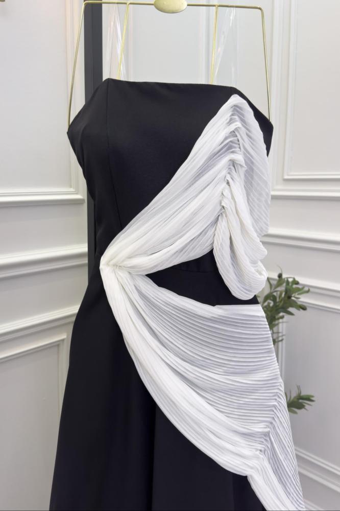 فستان ناعم توب لون اسود