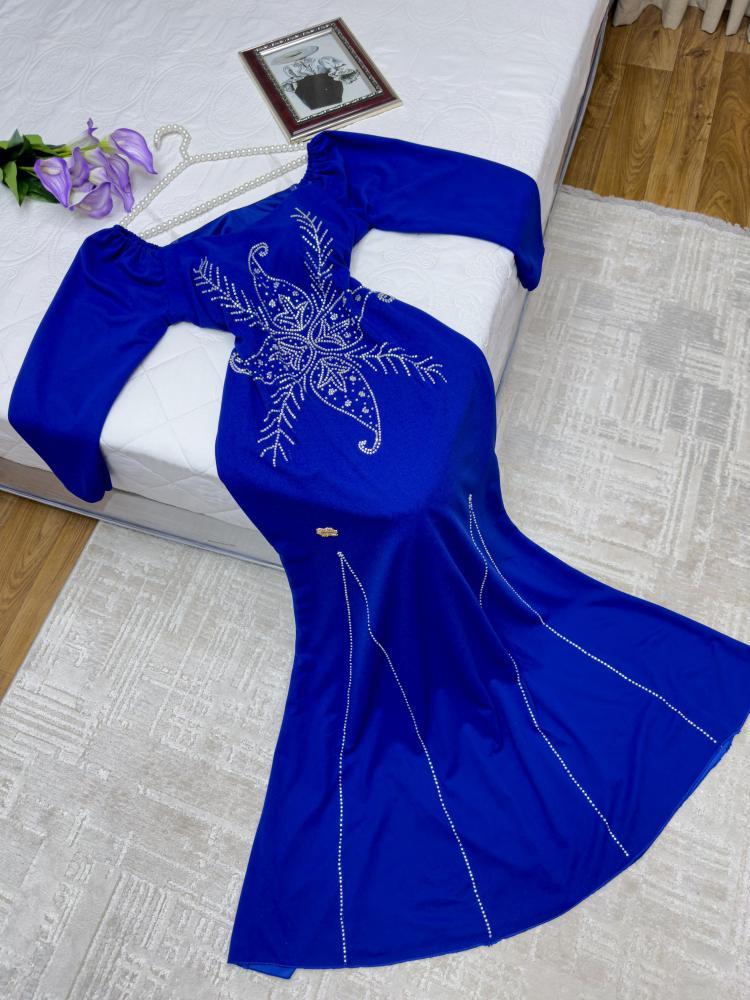 فستان سهره  بتطريز نيلي