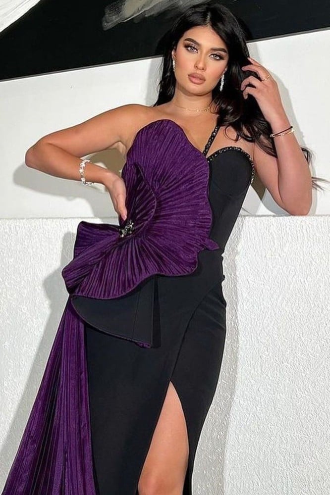 فستان سهرة كريب بلوسيا