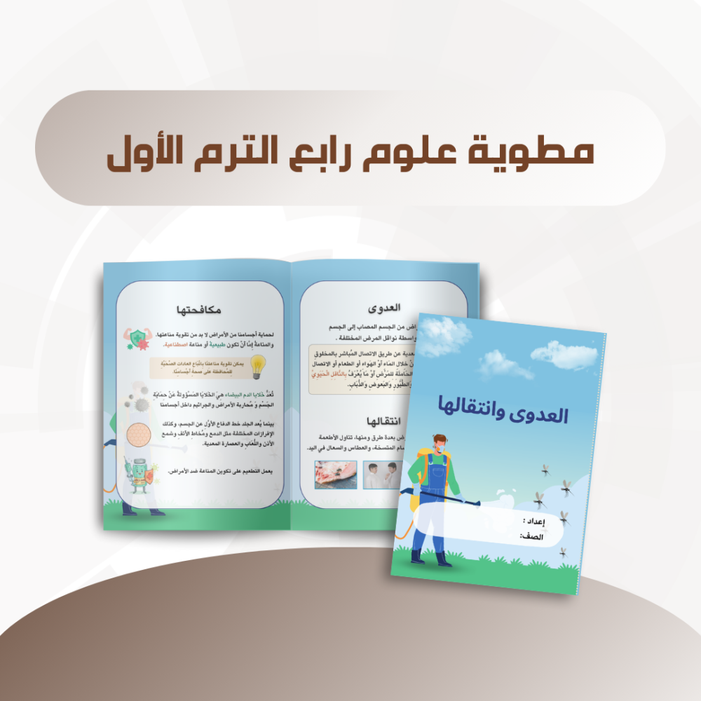 مطوية العدوى وانتقالها علوم رابع الترم الأول