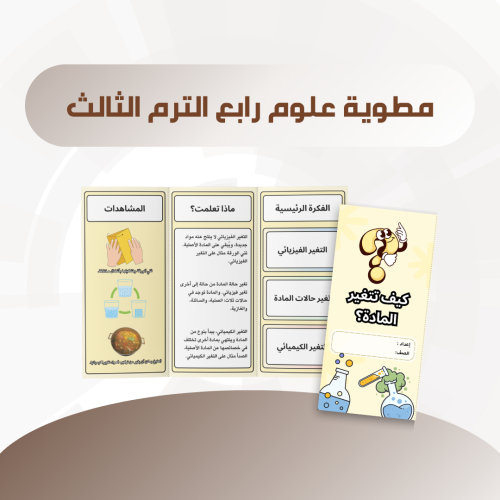 مطوية كيف تتغير المادة؟ رابع الترم الثالث
