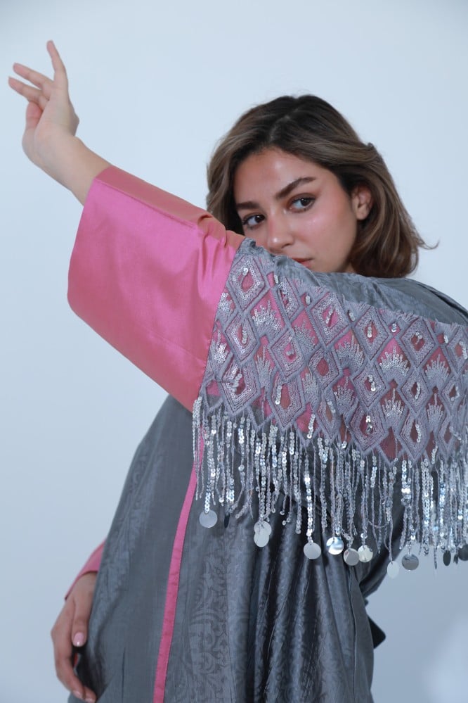 جلابية بهدب ترتر