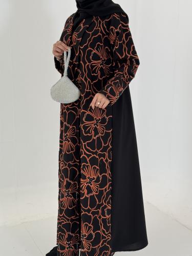 A 177 عباية كتان اسود