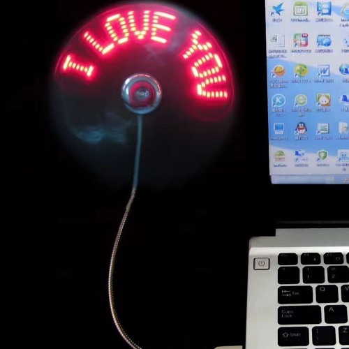 USB True Clock LED Fan, Creatively Flexible with C...