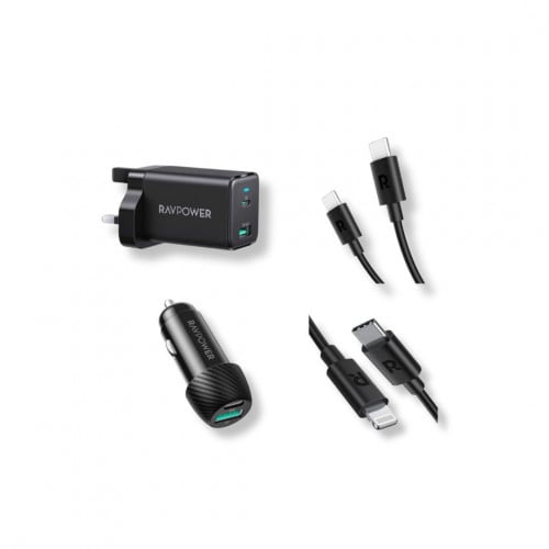 بكج راف بور فيش جداري بايونير 45 واط بمنفذ USB - C ومنفذ USB-A واجد بت