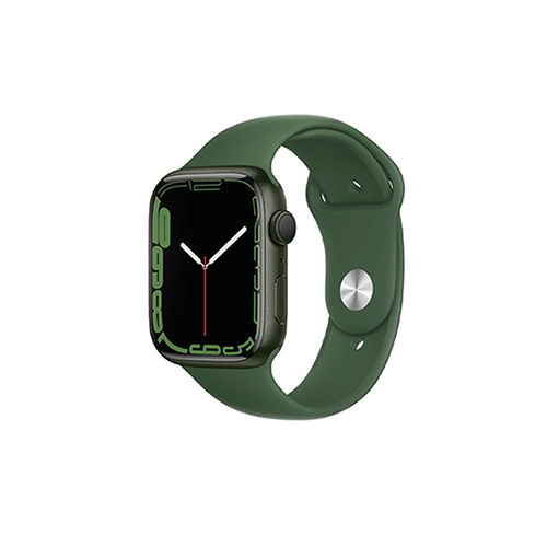 ساعة أبل الاصدار 7, مزوّدة بنظام GPS ، اطار أخضر ،هيكل الومنيوم ،سوار رياضي