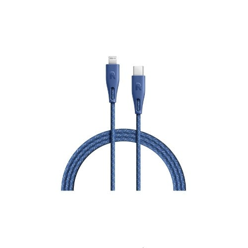 كيبل قماش راف باور من تايب سي إلى لايتنينق ١.٢ متر - ازرق