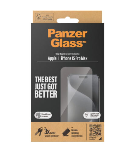 بانزر جلاس حماية شاشة ايفون 15 برو ماكس الترا وايد-عادي