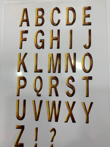 ورقه فلم شفاف ارقام انجليزي