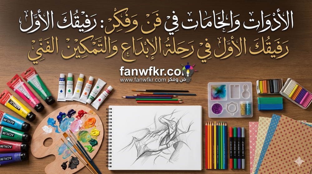 الأدوات والخامات في فن وفكر: رفيقك الأول في رحلة الإبداع والتمكين الفني