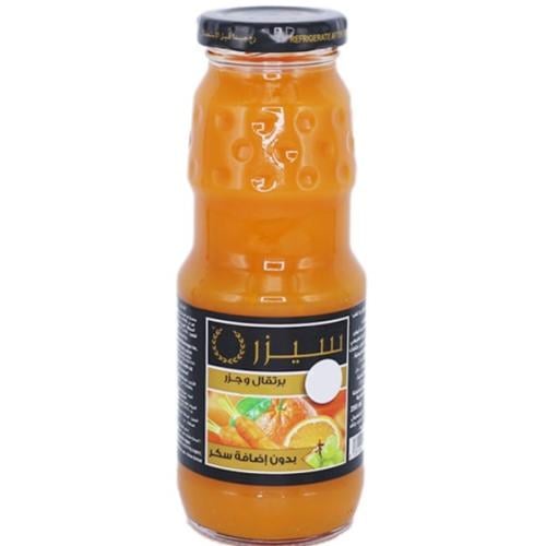 سيزر نكتار الفواكه المشكلة و البرتقال و الجزر بدون إضافة سكر 250 مل 24 عبوة