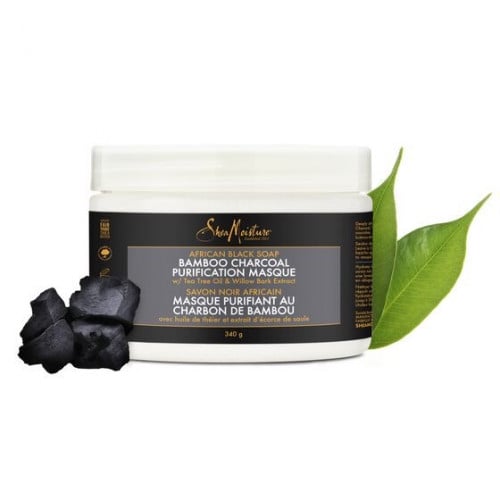 SheaMoisture Deep Moisturizing And Balancing Scalp And Hair Mask Hydrates And Balances Scalp Prone To Dryness With Bamboo Charcoal And Tea Tree Oil