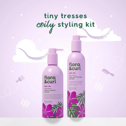 فلورا اند كيرل - مجموعة تصفيف الشعر المجعد برائحة الكركديه الحلوة 2 Pcs ( لوشن + كريم )