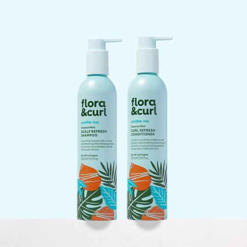 فلورا اند كيرل - مجموعة غسول مهدئ نهاري جوز الهند والنعناع