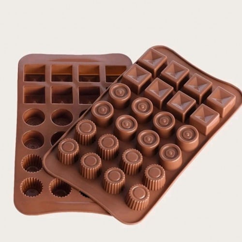 قالب سلكون للشوكولاته بأشكال متنوعه حجم مني 24فتحه.