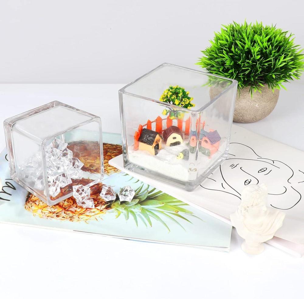 فازات زجاجية مربع 12*12 سادة