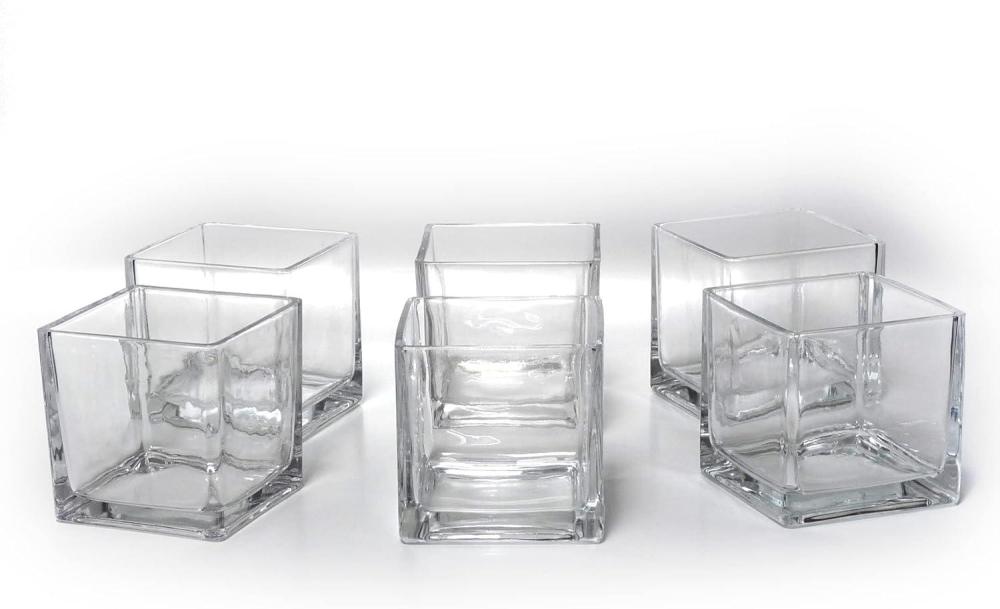 فازات زجاجية مربع 12*12 سادة