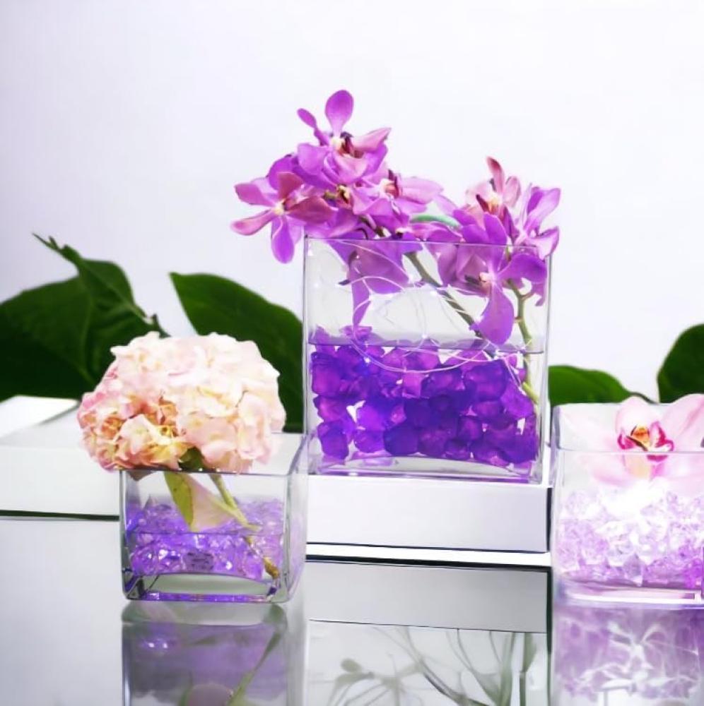 فازات زجاجية مربع 15 *15 سادة