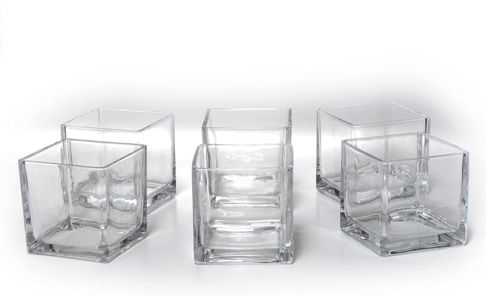 فازات زجاجية مربع 15 *15 سادة