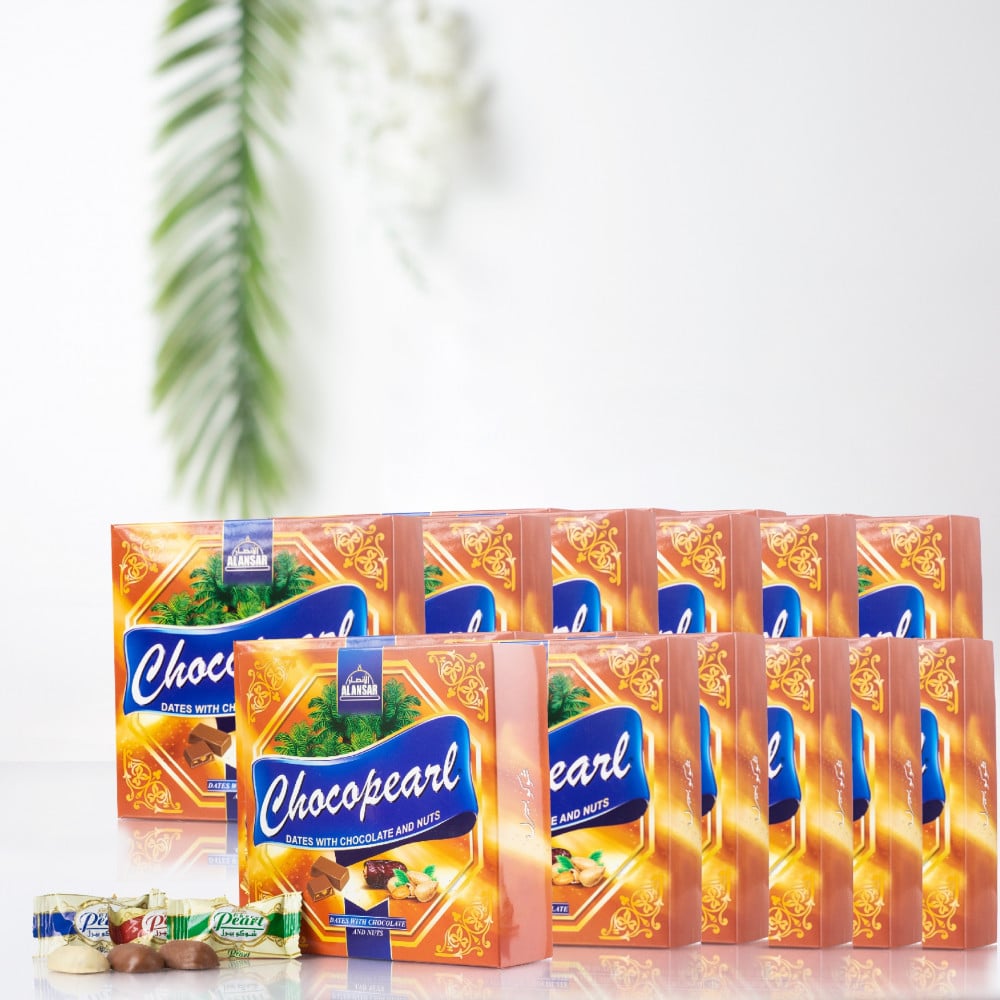 Box of dates with chocolate, milk and nuts (12 boxes)