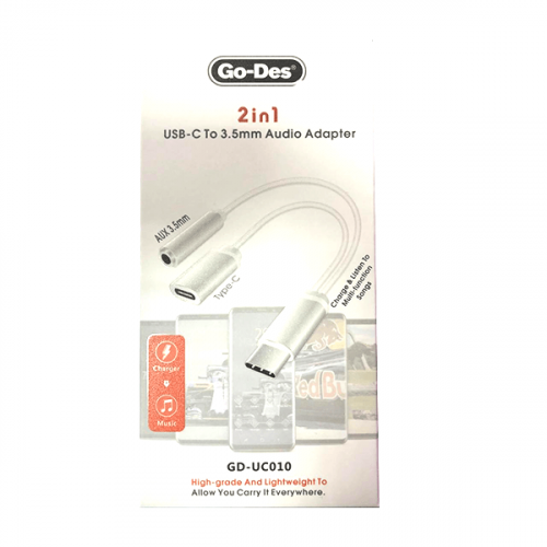 وصلة تايب سي - مدخل اوكس و تايب سي USB-C to Audio Adapter AUX plus Type-C