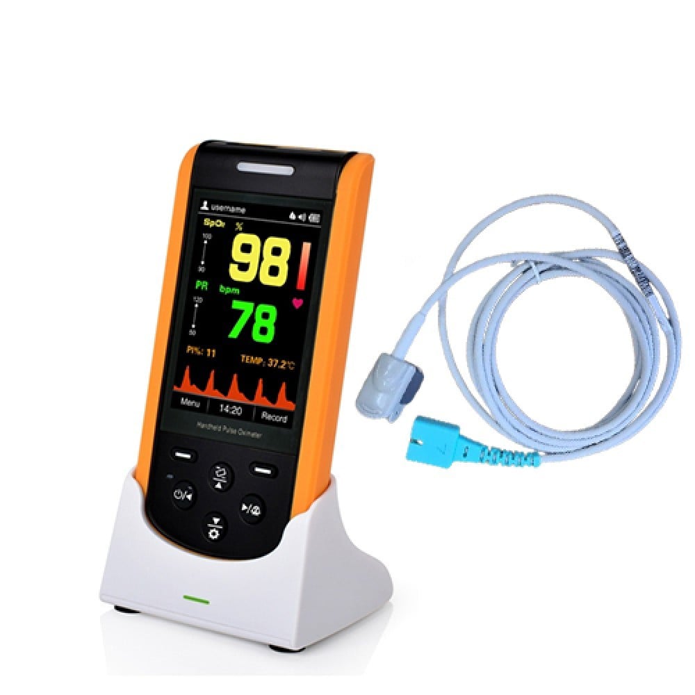 جهاز قياس نسبة الأكسجين بالدم محمول باليد مع شاحن (للأطفال)  Hand-Held Pulse Oximeter  Wrap pediatric