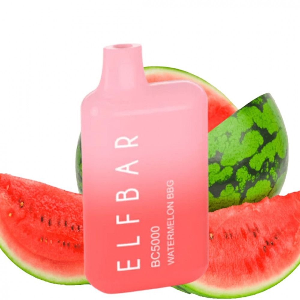 سحبة الف بار علك بطيخ 5000 موشة - Elf Bar 5000 puff Disposable Waterme