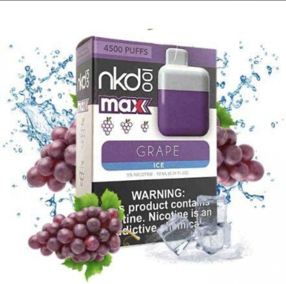 سحبة جاهزة نيكد 100 ماكس جريب عنب ايس ديسبوزبل Nkd 100 Max GRAPE ICE 4