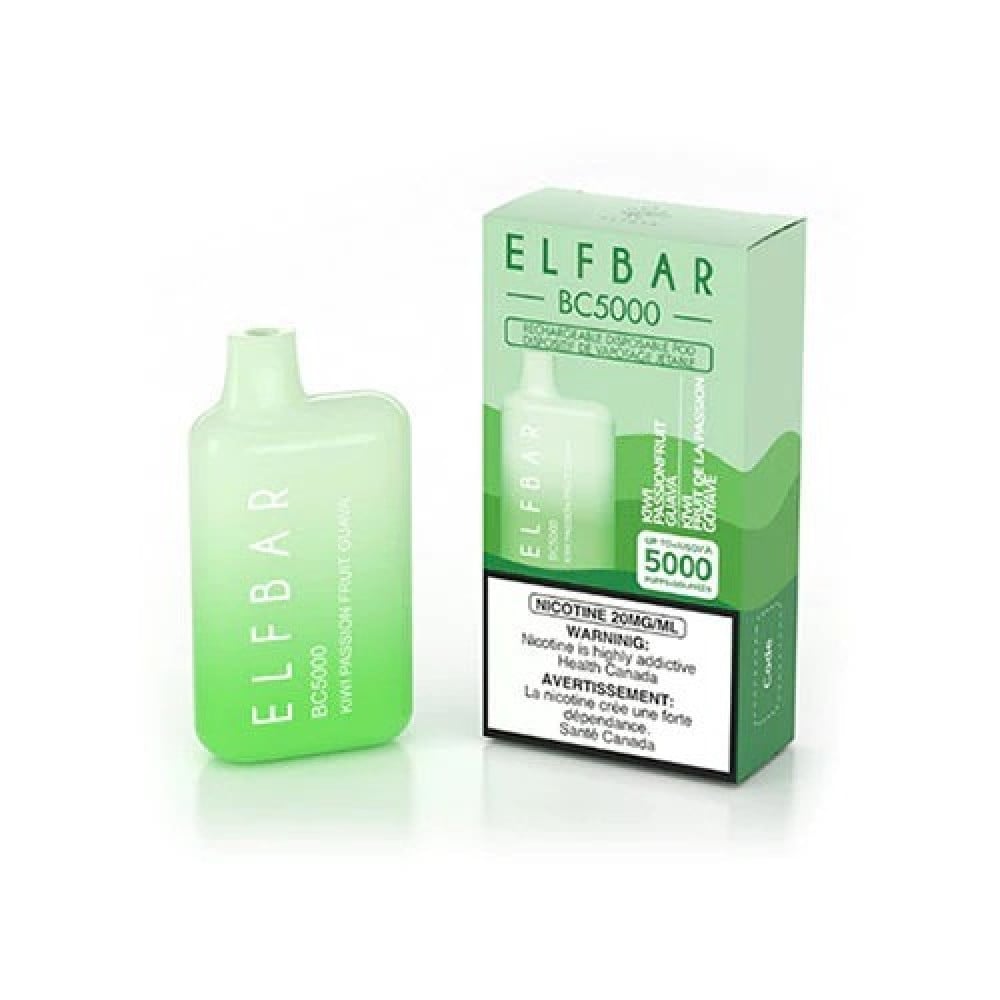 سحبة الف بار 5000 موشة كيوي باشن فروت جوافة Elf Bar BC 5000 puff Dispo