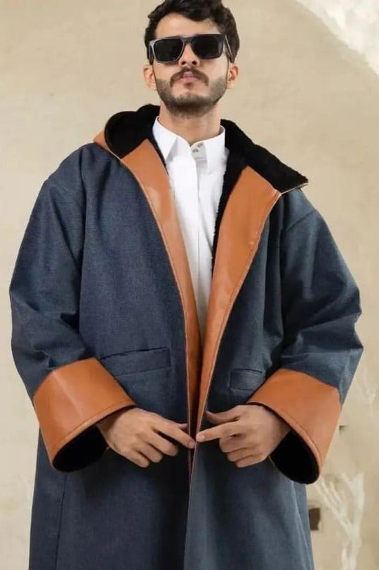 فروه شتاء رجالي جوخ  اطراف جلد