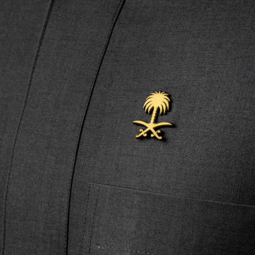 بروش اليوم الوطني ذهبي - سيفين ونخلة بتصميم فاخر