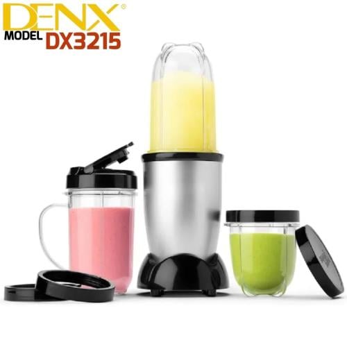 خلاط دينيكس سموث جوسير 3×1 خلاط وعصار ومطحنة بقوة 400وات 12قطعة لون فضي موديل رقم DX3215