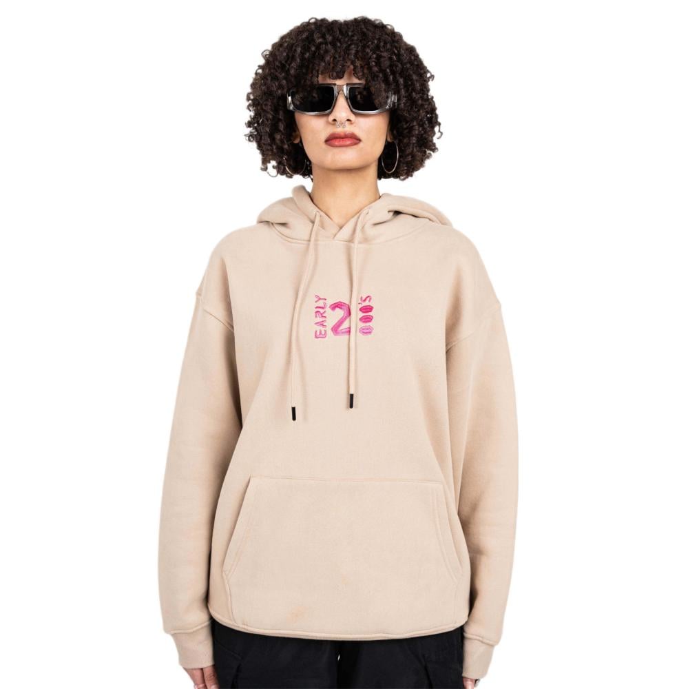 design "الباب يوسع جمل" -  Beige unisex hoodie
