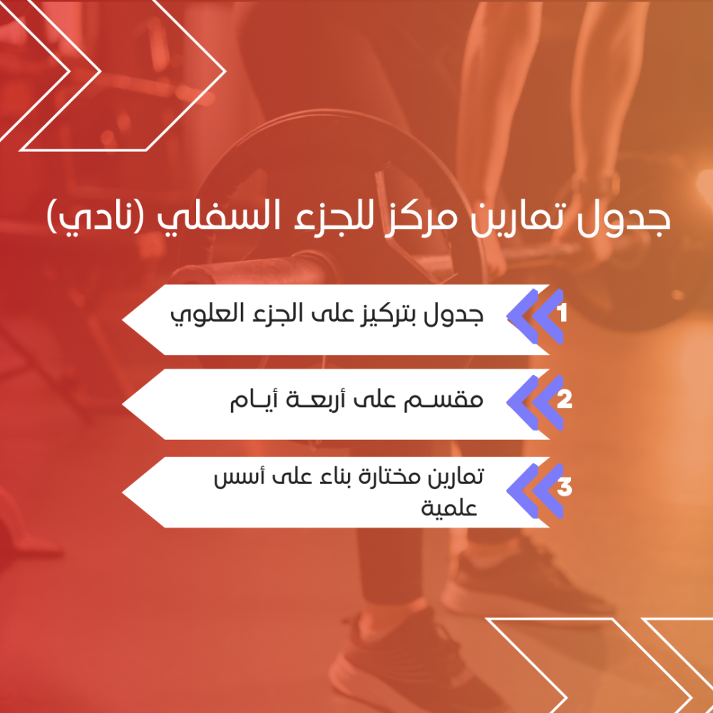 خطة تمارين سفلية في النادي