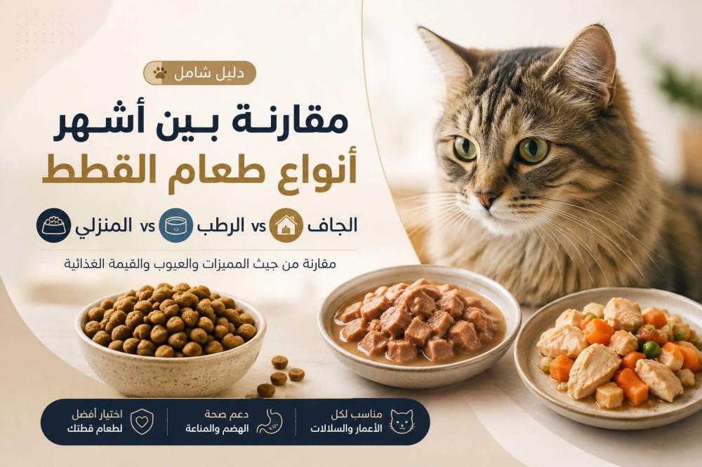 مقارنة بين أشهر أنواع طعام القطط بالسعودية