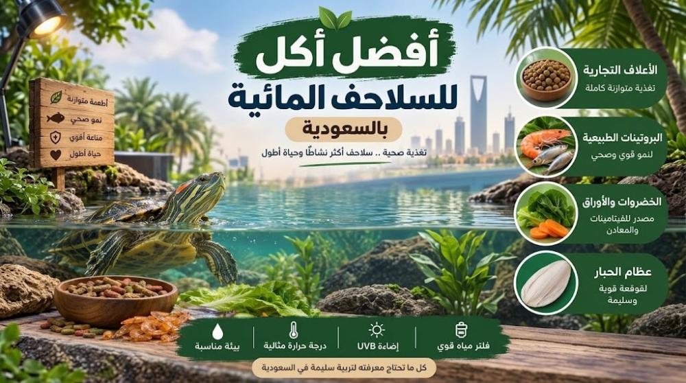 افضل اكل للسلاحف المائية بالسعودية