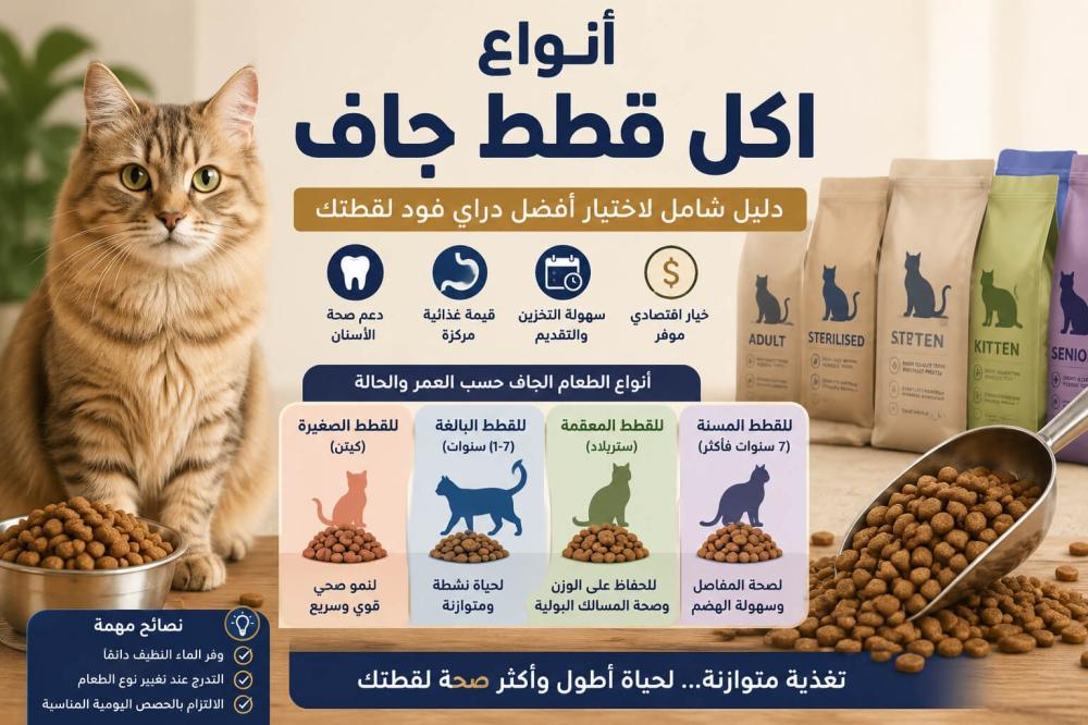أنواع اكل قطط جاف