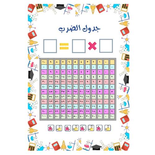 ورق مغناطيسي للسبورة  جدول الضرب