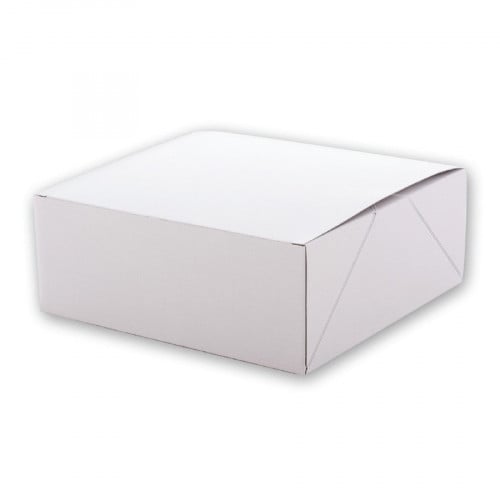 علبة كيك ابيض ورقي مقاس 25*25 شد 200 حبة