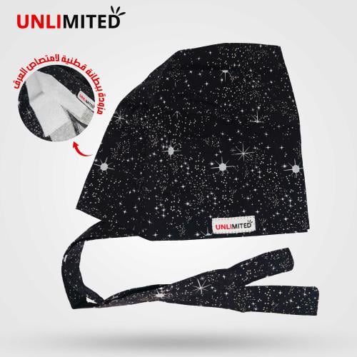 قبعة رأس جراحية بنجوم فضية – Scrub Cap Silver Star...