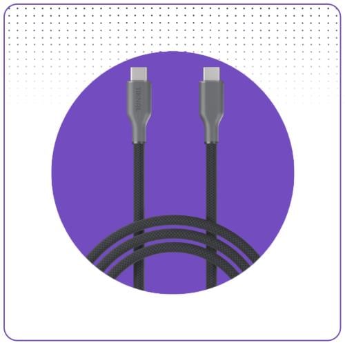 كيبل طرفين تايب سي قماش 1.2متر TIKNAL