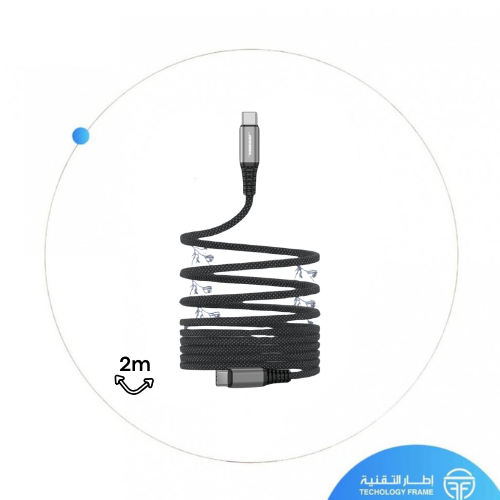 كيبل جيبل طرفين تايب سي قماش 2 متر معتمد