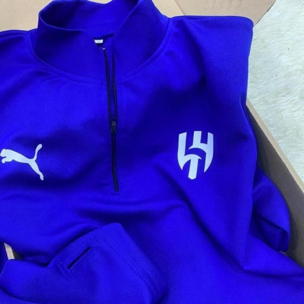 سويتر الهلال رياضي ازرق فتحة اصبع
