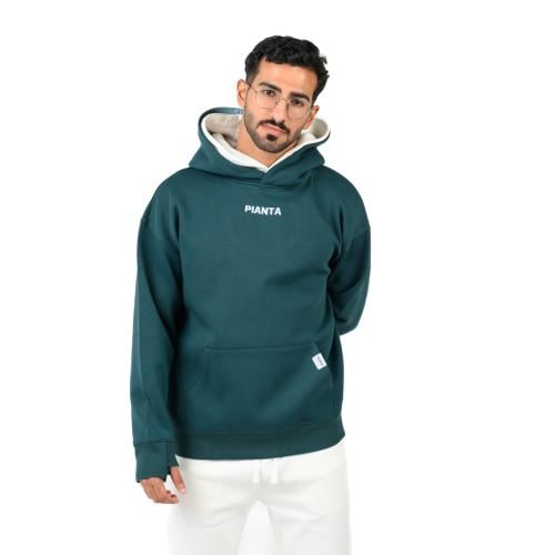 Dark green hoodie Double cap white Oversize