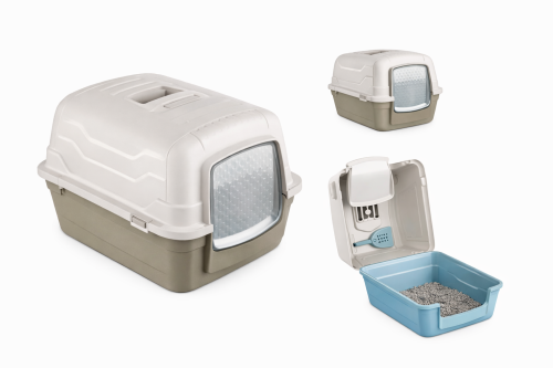 لتر بوكس مغلق للقطط والكلاب مع مجرفه داخليه وفلتر
