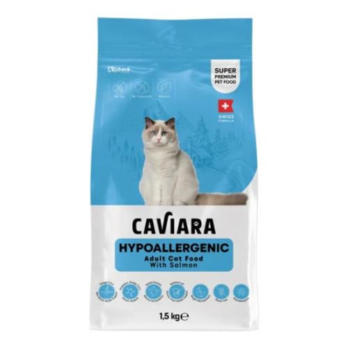 كافيارا هايبوأليرجينيك طعام جاف للقطط البالغة بالسلمون – 1.5 كجم