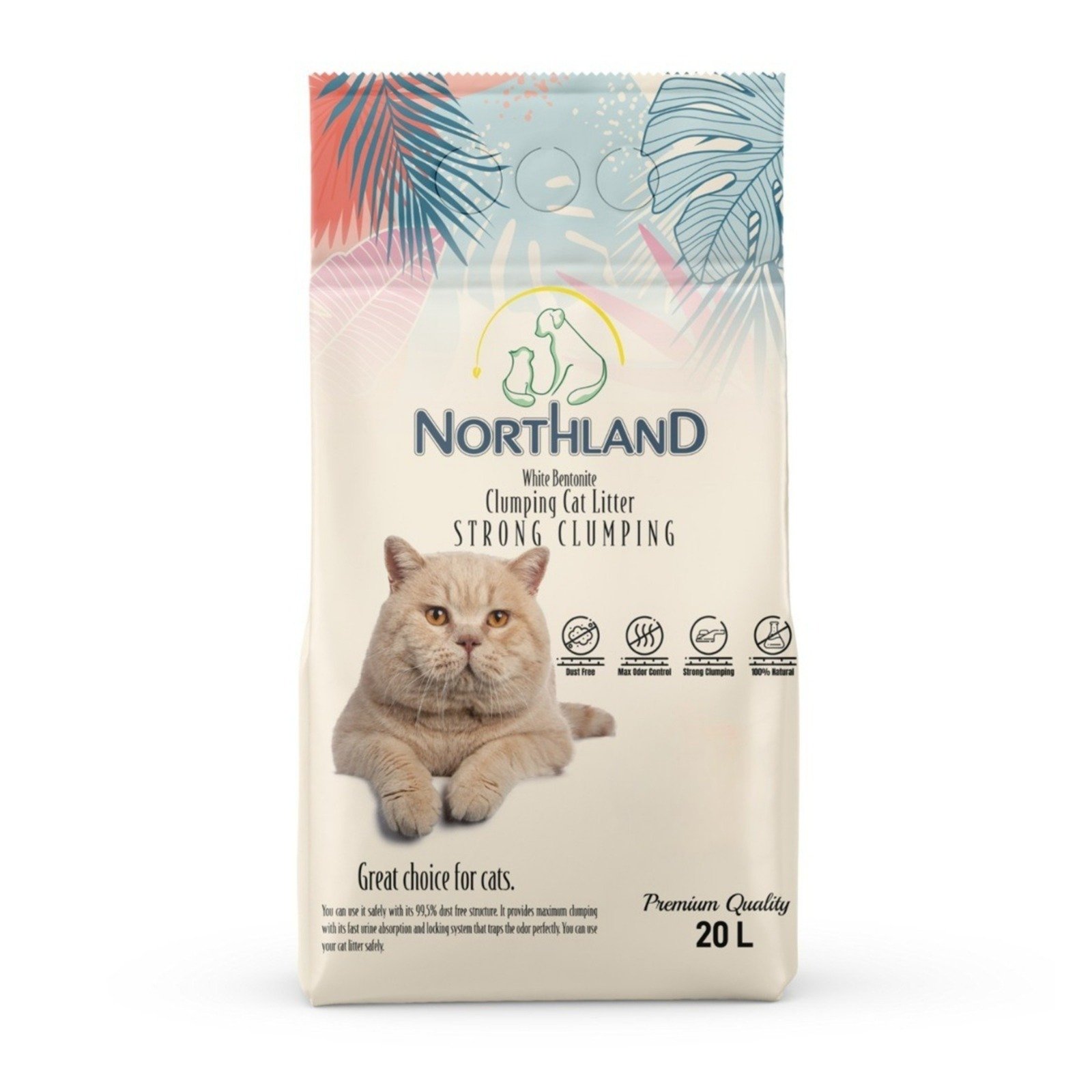 رمل قطط نورثلاند بالفحم المعطر – 20 لتر