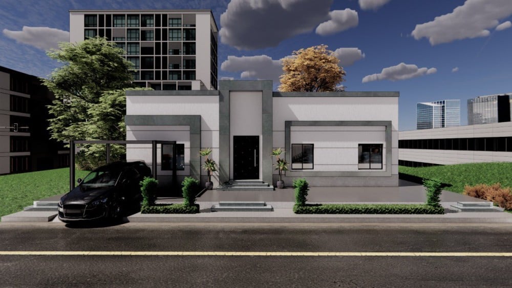 تصميم واجهة دور ارضي