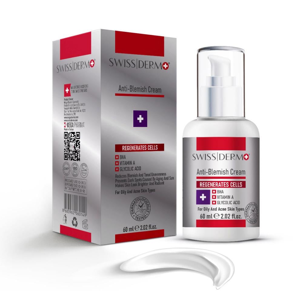 سويس ديرمو كريم 60 مل علاج آثار حب الشباب  swiss dermo anti-blemish cream 60 ml