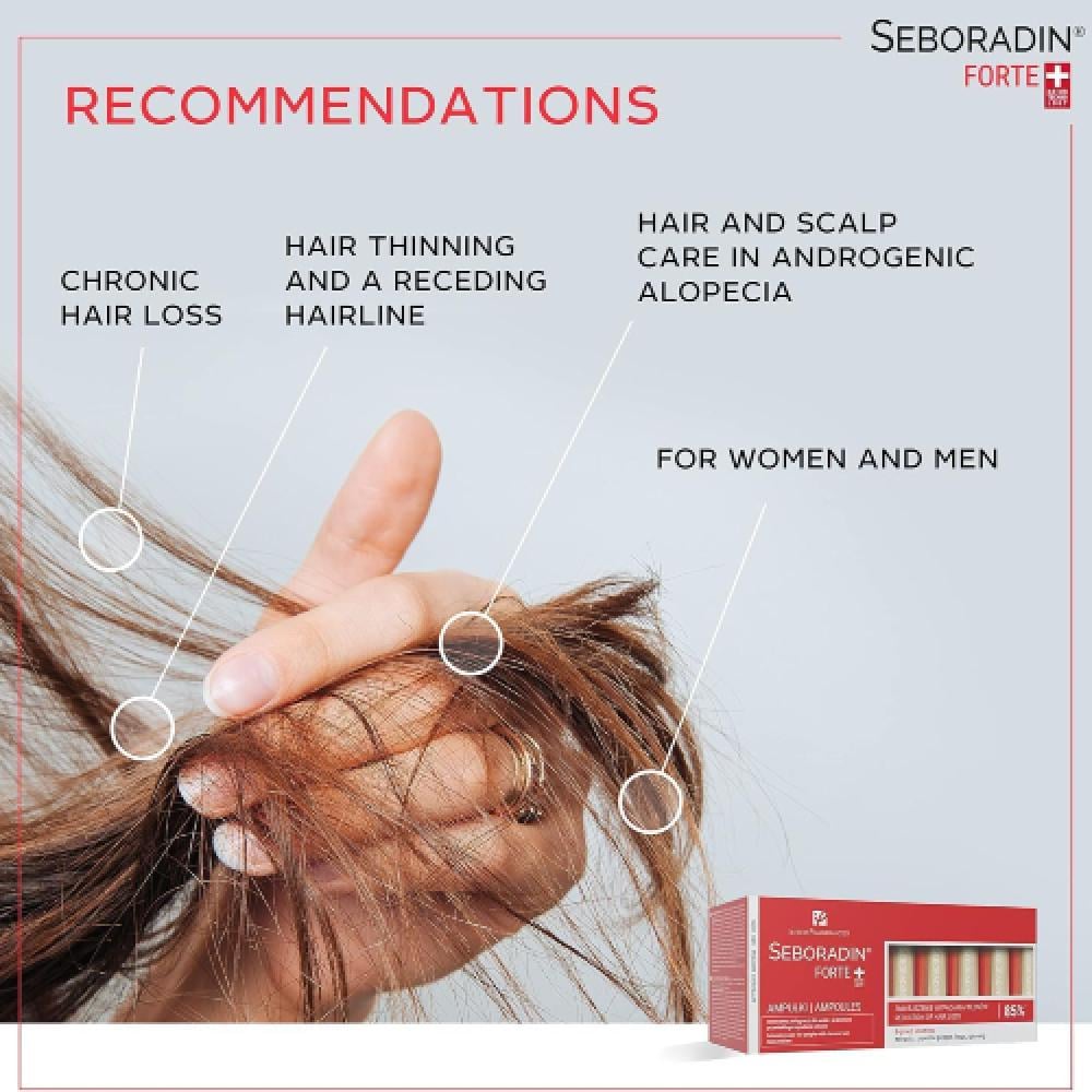 أمبولات سيبورادين 14*5.5 مل للعناية بالشعر المتساقط  seboradin forte ampoules-excessive treatment against chronic hair loss And thinning 14*5.5 ml